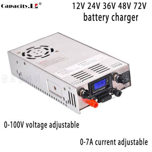 12v 24V 36V 48V 72V 84V Lithium battery charger for lifepo4 battery and Ternary 700W multifunctional 110V-220V