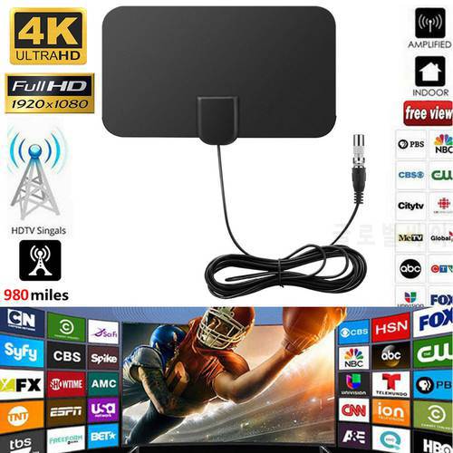 HDTV Antenna Digital Antenna TV Receiver Indoor 980 Miles With Amplifier Booster DVB-T2 Isdb-tb Satellite Receiver Clear Aerial