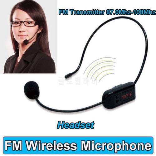 FM Wireless Microphone Headset Megaphone Radio Mic for Loudspeaker Teacher Class Conference for Teaching Voice Amplifier Stage