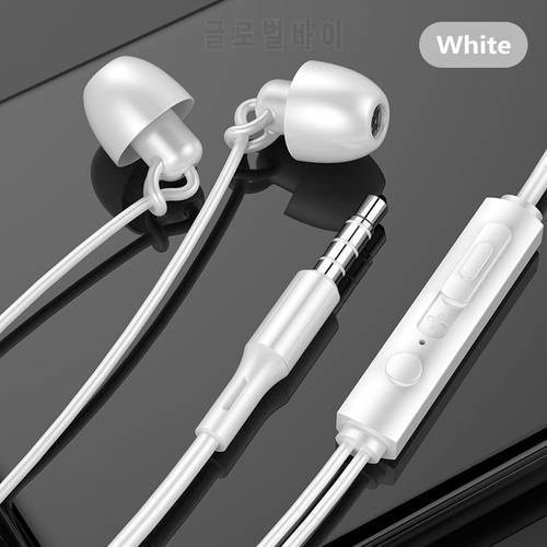 Soft Sleeping Headphone Silicone Anti-fold Headset In-Ear Earphones With Noise Cancelling 3.5mm Headphones Universal For Huawei