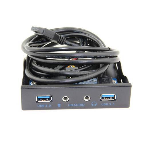 USB 3.0 2 Port 3.5in Microphone Input Floppy Bay Metal Plug And Play Open Adapter High Speed HD Output Hub Front Panel Desktop