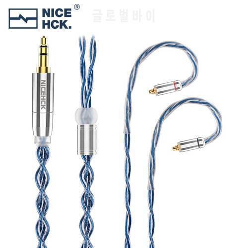 NiceHCK SuperBlue Upgrade Cable Taiwan Lab 7N OCC Litz Earbud Wire 3.5/2.5/4.4mm MMCX/0.78mm 2Pin For OH10 Obsidian MS2 NM2 IEM