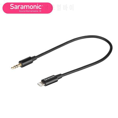 Saramonic SR-C2000 20cm Audio Adapter Cable 3.5mm Male TRS to Apple MFi Certified Male Lightning for iPhone iPod iOS Devices
