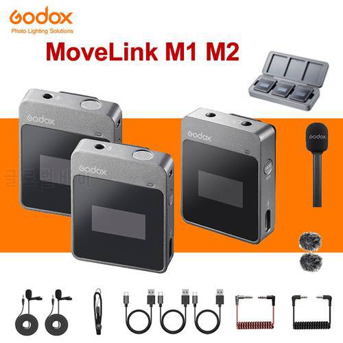 Godox MoveLink M2 M1 Wireless Microphone for Sony Nikon Canon DSLR Camera Lavalier Mic Professional Transmitter Receiver