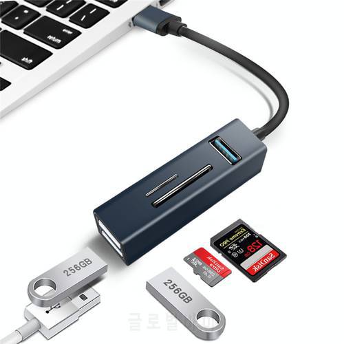 Portable 5 In 1 USB C Hub OTG Multi-Port Adapter USB3.0 Interface To USB3.0 2.0 TF SD Card Docking Extender For Phone PC Laptop