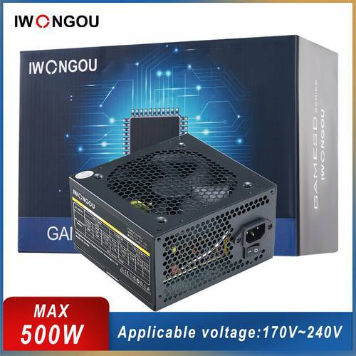 IWONGOU PC Power Supply Unit 500 Watt MAX For Gaming Desktop Computer Atx 500w Source GAMESD500 pico psu Power supply for pc