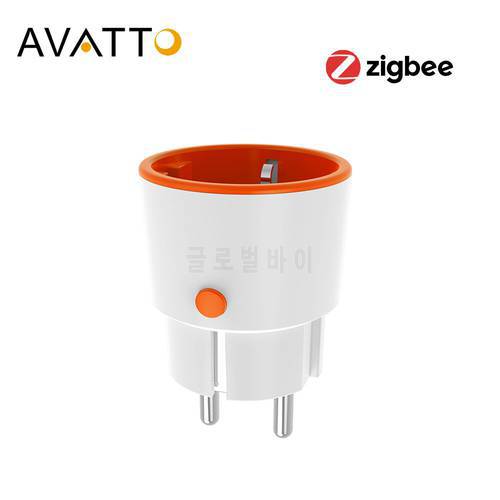 AVATTO Tuya Smart Zigbee 3.0 Plug with Power Monitor 16A/3680W Smart Home Socket Outlet works for Alexa /Google Home,Gateway Hub