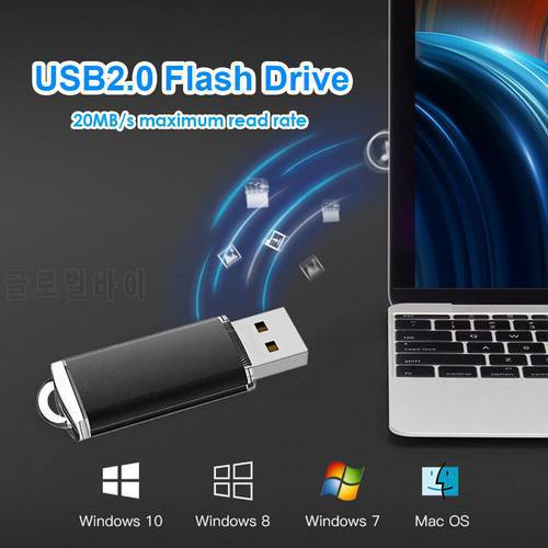 CW10029 USB Flash Drive High Speed USB 2.0 Pendrive Zinc Alloy Metal Jump Thumb Drive with Clear Cap for computer car Bluetooth