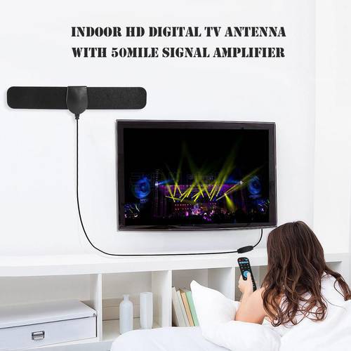 50 Miles Indoor Digital TV Antenna VHF UHF 25dB Gain 1080P HDTV Signal Receiver Working Frequency VHF 172-240Mhz