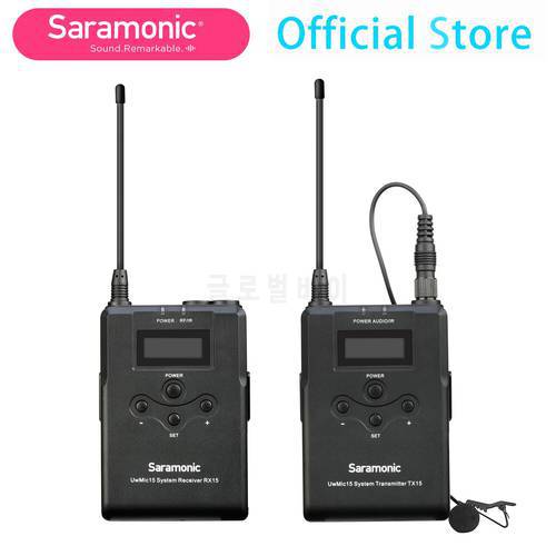 Saramonic UwMic15 UHF 16 Channel Wireless Microphone for PC Mobile DSLR Camera Camcorder Canon Streaming Youtube Recording Vlog