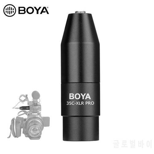 BOYA 35C-XLR 3.5mm (TRS) Mini-Jack Female Microphone Adapter to 3-pin XLR Male Connector for Sony Camcorders Recorders Mixers