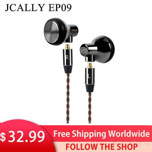 JCALLY EP09 Dynamic in Ear Earphones Oxygen Free Copper Silver Plated Earbuds Wired Headphones High Purity OFC Headset