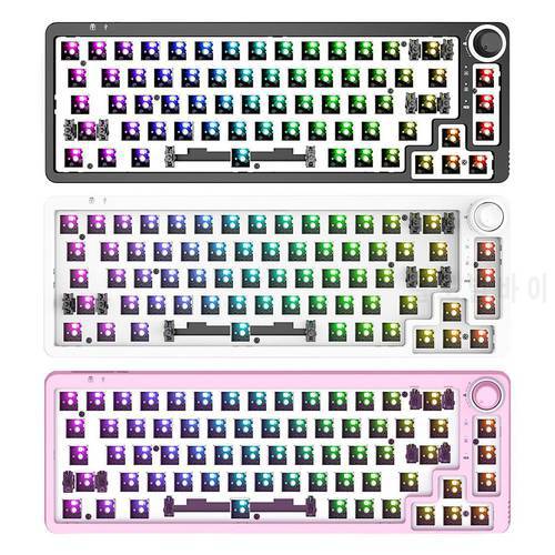 3 Modes 60 Percent NKRO DIY Mechanical Hotswap Keyboard Kits Ergonomic 68 Keys RGB Wireless Gaming Keyboard for Laptop Desktop