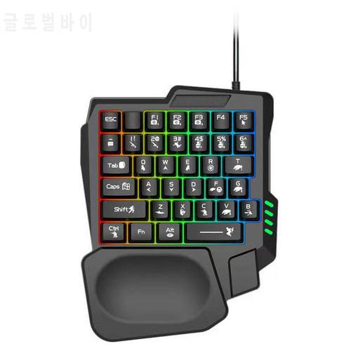 One-Handed Gaming Keyboard RGB Backlit Portable Mini Gaming Keypad Ergonomic Game Controller For PC Laptop Gamer