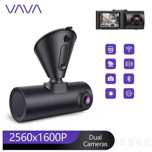 VAVA VD009 Dual Das Cam 2K front 1080P Cabin Car Dash Camera GPS & WIFI 360 Degree View Mode Car DVR High Quality Upgrade