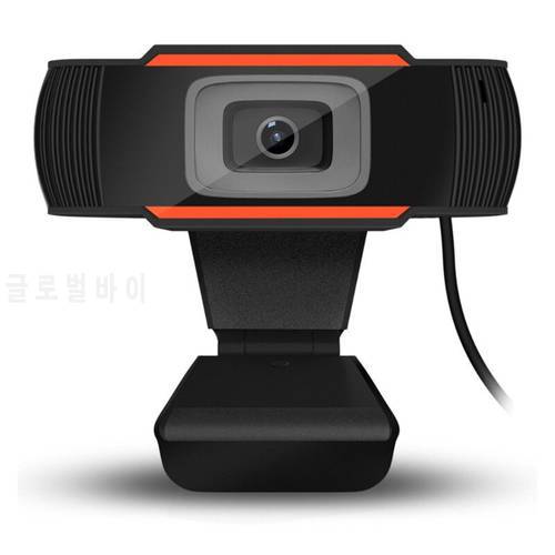 720P Computer High Definition Webcam USB Free Drive Desktop Computer Webcamera Built-in Microphone 180°Rotatable Cameras