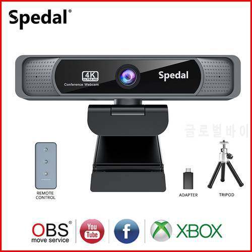 Spedal FF931 HD 4K Webcam 120°Wide Angle Webcam Wtih Microphone And Remote Control Streaming Web Camera For PC Mac Conferencin