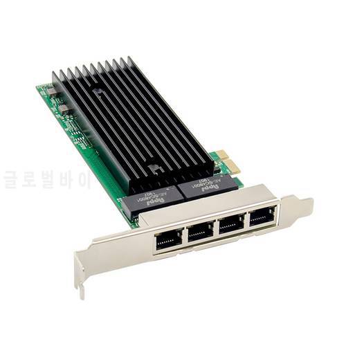 4 Port PCIE X1 1000M PCIe Gigabit Ethernet Dual Ports RJ45 Lan Network Card Chip Intel 82576EB Networking Pci-e Ethernet Server