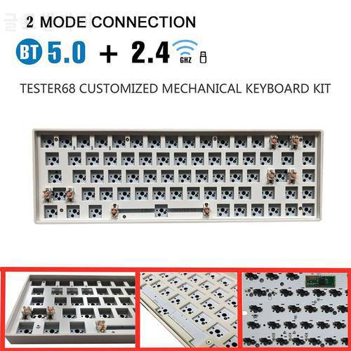 TESTER68 Customized Keyboard Kit Bluetooth 5.0 2.4G Wireless Mechanical Keyboard Hotswap Gaming Keyboard Axis Shaft Tester Kit