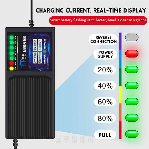 Smart Battery Charger for Li-ion e-bike Electric Bicycle Electric Vehicle Charger Current/ Leakage Protection 72V/60V/48V