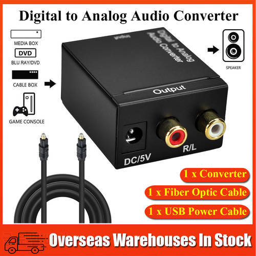 Protable Digital to Analog Audio Converter Coaxial Toslink Optical Fiber to Analog L/R 3.5MM Jack RCA Adapter Amplifier Decoder