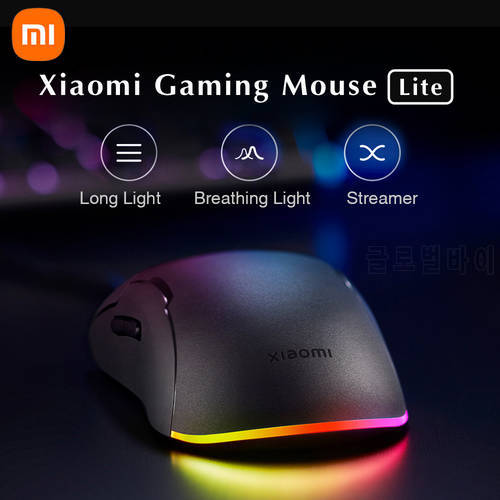Xiaomi Game Mouse Lite With RGB Light 220 Ips 400 to 6200 Dpi Five Gears TTC Micro-move Ergonomic RGB Mouse For PC Gaming Mouse