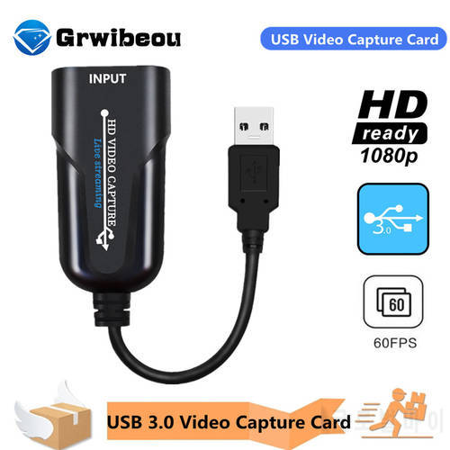 Grwibeou USB 3.0 Video Capture Card 1080P HDMI-compatible video Reliable streaming Adapter For Live Broadcasts Video Recorder