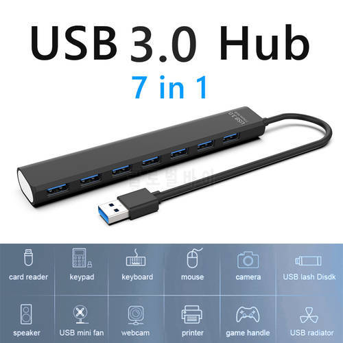 USB C Hub 7 in 1 Docking 5Gbps/480Mbps/12Mbps High Speed HUB Adapter 7 Port for Laptop Notebook PC Accessories High Quality 30cm