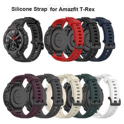 Silicone Watch Band For Xiaomi Amazfit T-Rex Pro /Amazfit T-Rex Replacement Smart Sports Watch Strap Adjustable Strap Bracelet