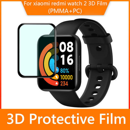 1/2/3pcs Smartwatch Protective Film for Xiaomi Redmi Watch 2/Watch 2 Lite 3D Screen Protector Full Cover Tempered Glass Accessor