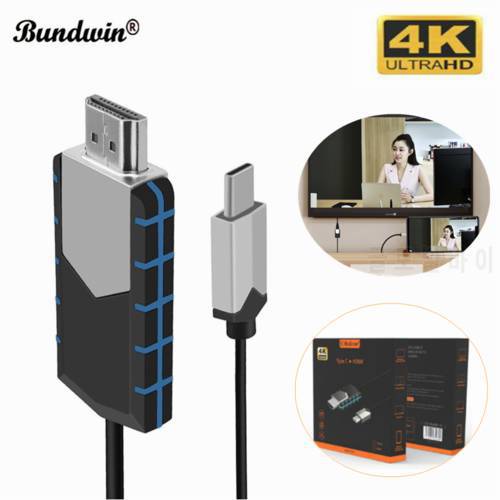 Bundwin 4K Full HD Type-C to HDMI Cable TC03 Instant Projection Connect Cell Phone to TV/GPS Navigation TV Stick