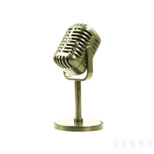 Simulation Props Vintage Mic Classic Dynamic Vocal Style Mix Dj Karaoke for Studio Recording Universal Stand Live Performance