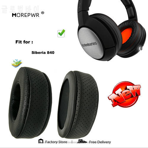 Morepwr New Upgrade Replacement Ear Pads for Siberia 840 Wireless Gaming Headset Parts Leather Cushion Velvet Earmuff