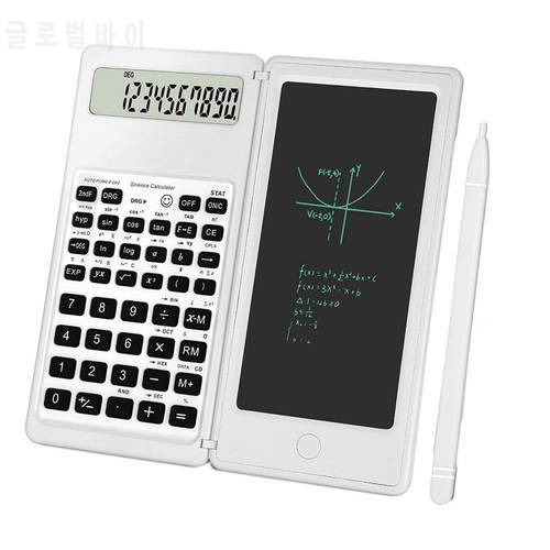 Scientific Calculator 10-Digit LCD Display Engineering Calculator With Writing Tablet For High School And College