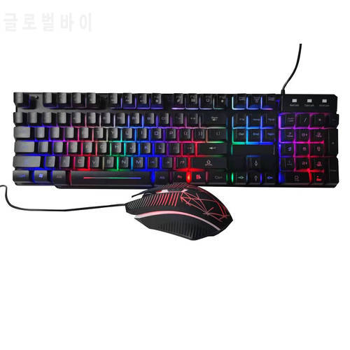 Mechanical Feel Gaming Keyboard and Mouse with 19 Anti-ghosting Keys Keyboard and Mouse Gamer for PC Notebooks Laptops Gamer