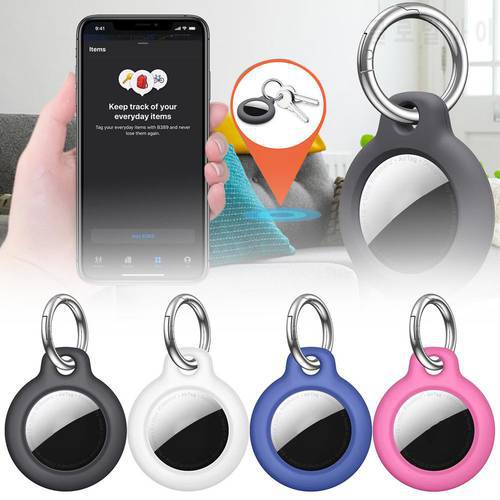 For Airtags PC Mini Protective Cover Tracker Keychain Holder Case GPS Tracker Anti-lost Keychain Bluetooth Key Finder Case