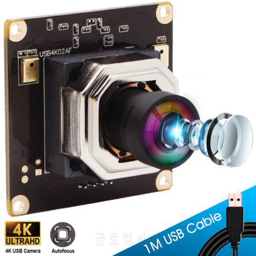 4K USB Webcam Autofocus 85 Degree No distortion Lens CMOS IMX415 Video Surveillance Micro USB Camera Module