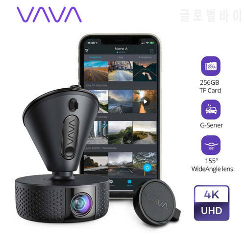 VAVA VD004 Dash Cam 4K Ultra HD All Around View WiFi Dash Camera with Cable 360 Degree View Mode Car DVR High Quality Upgrade