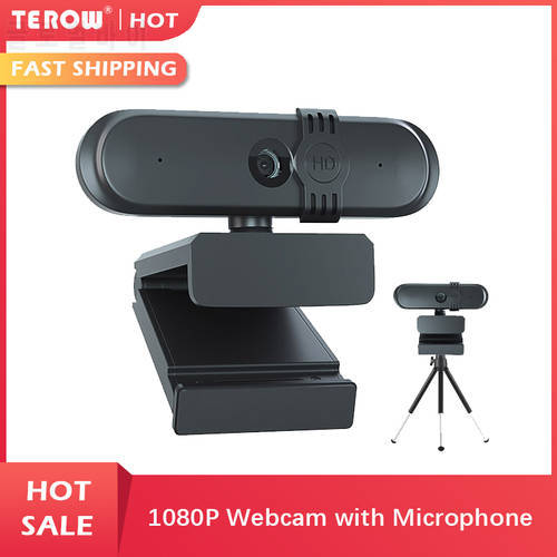 TEROW 2K 1920*1080P Webcam HD Computer PC WebCamera with Microphone Rotatable Cameras for Live Stream Video Class PC Gamer