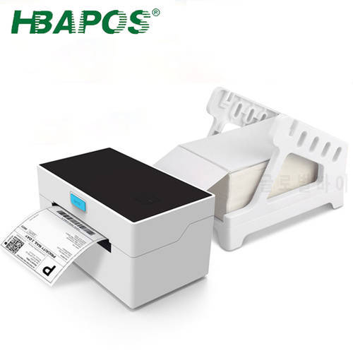 HBAPOS Inkless High-Speed Thermal Transport Label Printer 4 * 6 Business Printer USB Logistics Express Bar Code With Bracket