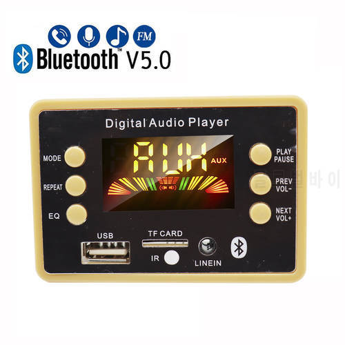 5V 12V MP3 Decoder Decoding Board Bluetooth 5.0 Module WMA WAV TF Card Slot / USB / FM Remote Board Car USB MP3 Player Module