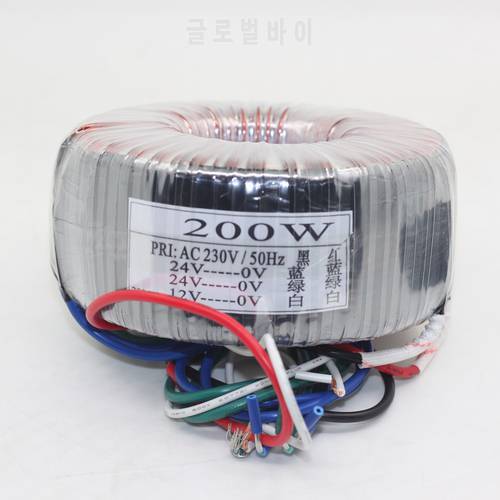 200W Toroidal Transformer Pure Copper Enameled Wire Transformer Dual 24V or 26V Import Silicon Steel Sheet