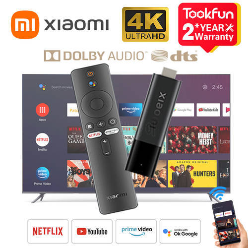 New Global Version Xiaomi Mi TV Stick 4K Netflix Android 11 Dolby Atmos YouTube Smart Tv Box Google Assistant Bluetooth Remote