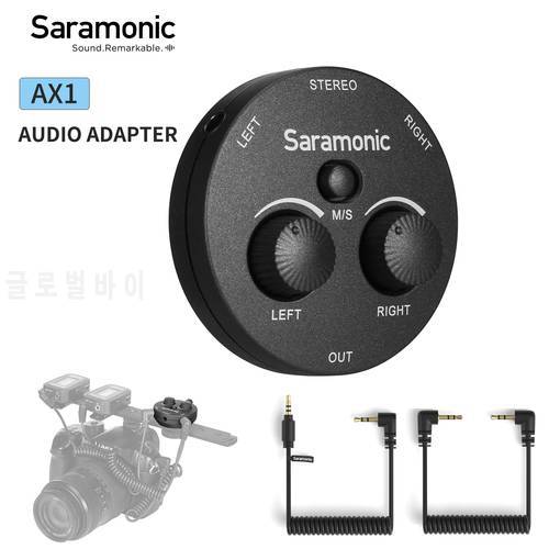 Saramonic AX1 Audio Adapter Mono Stereo 2 Channel Microphone Audio Mixer for DSLR Mirrorless Video Cameras Smartphone Laptop