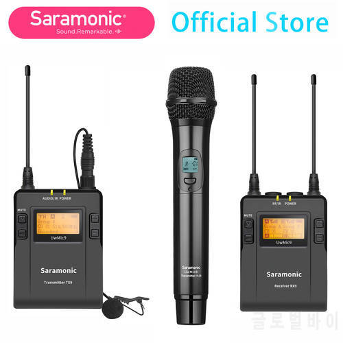 Saramonic UwMic9 Kit4 UHF Wireless Handheld Microphone for Canon Nikon Sony DSLRs Camcorders Video Camera Youtube Interview