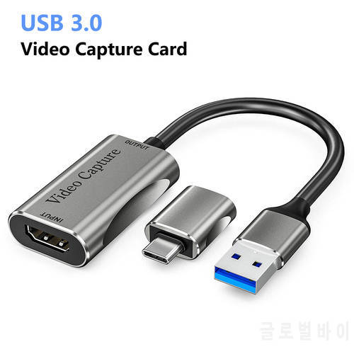 USB 3.0 to HDMI-Compatible Audio Video Capture Card Device for OBS Live Streaming Broadcast Game Recording Box placa de captura