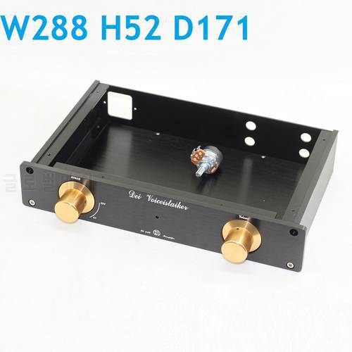 Small Size W288 H52 D171 MBL6010 Preamplifier Anodized Aluminum Chassis Preamp Amplifier Case Gold Knob Box Power Amp Enclosure