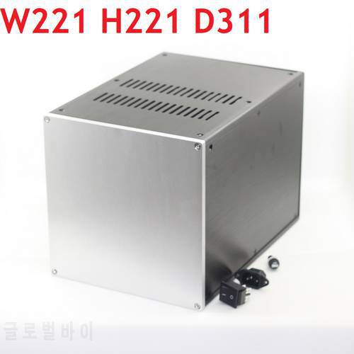 W221.5 H221.5 D311 Aluminum Chassis Multi Purpose Power Supply Amplifier Enclosure DIY Drill Box US Plug Socket Case Music Shell