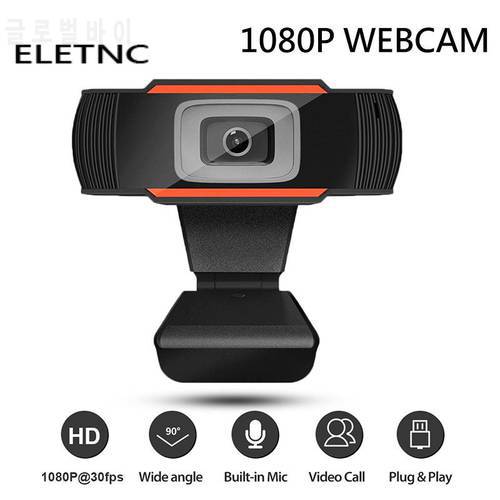 Webcam 1080P Full HD USB Web Camera With Microphone USB Plug Play Video Call Web Cam For PC Computer Desktop Gamer Wifi Camera