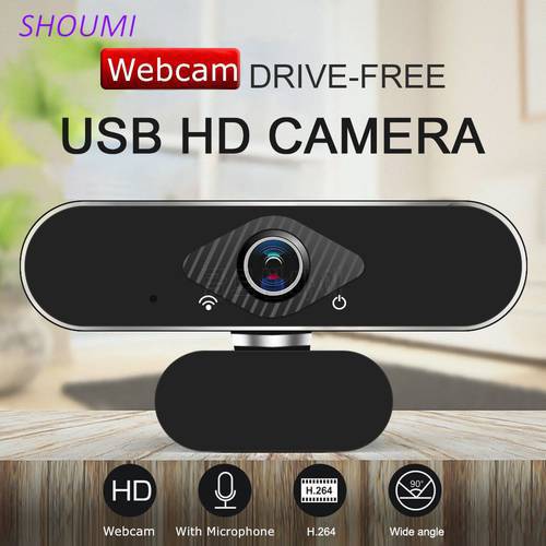 Shoumi Webcam 1080P 2K Full HD Camera Autofocus Built-in Microphone USB Web Cam for PC Computer Laptop Meeting YouTube Webcamera